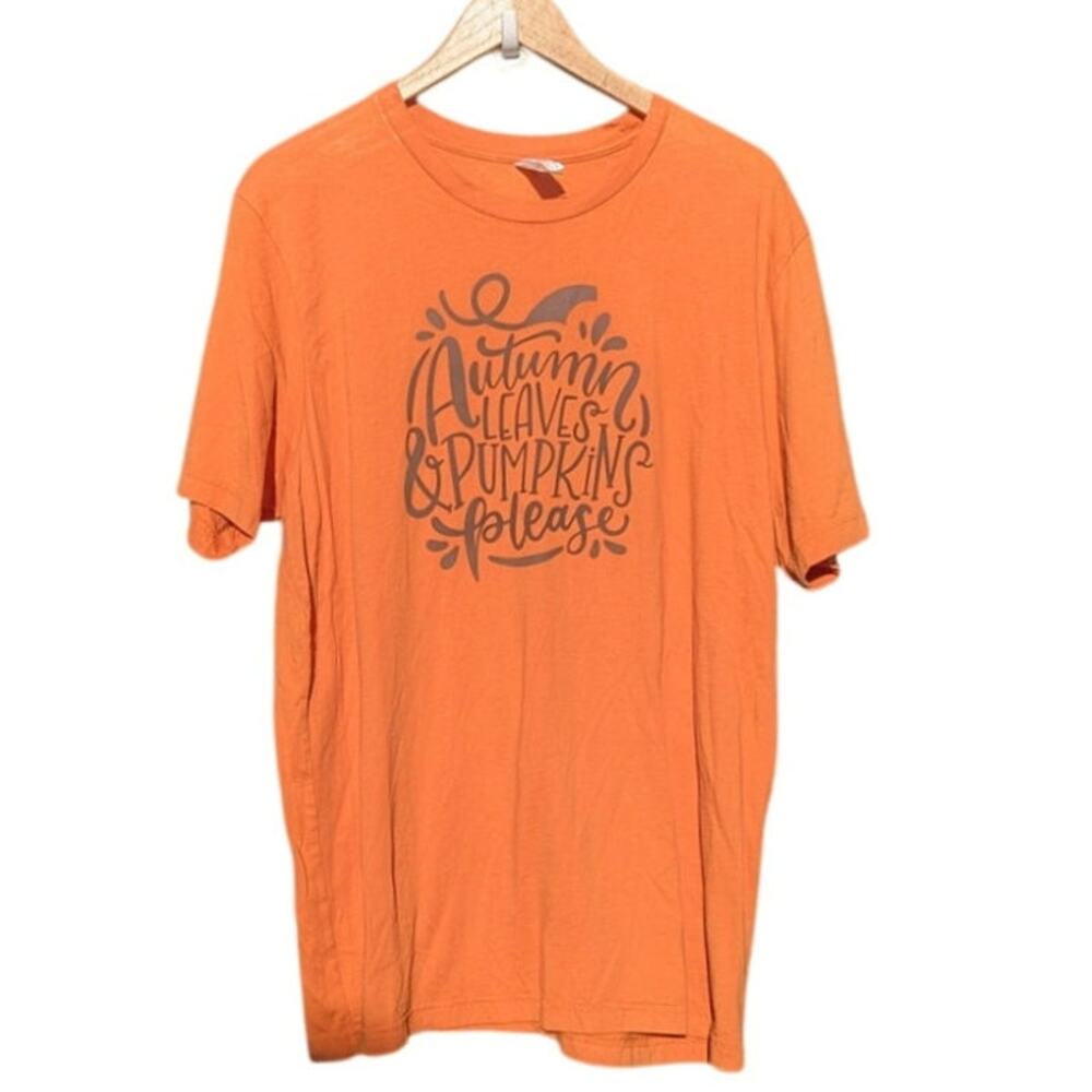 Autumn Leaves Pumpkins Please fall football weather pumpkin spice t shirt XL